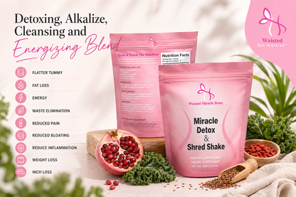 Lose belly fat beat bloating & feel in control again with Waisted Miracle Detox & Shred Shake Powder.